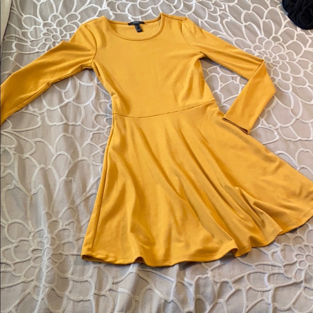 Mustard skater dress size M